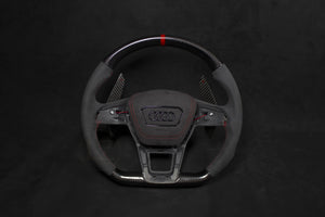 Audi RS C8 Alcantara/Carbon LED Ratt Røde Detaljer - LZ-Customs