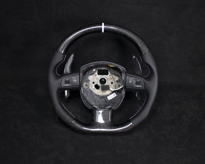 Audi B8 Carbon og Alcantara Ratt, Hvite Detaljer - LZ-Customs