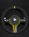 BMW F-Serie AlcantaraC Ratt Gule Detaljer Magnetiske paddles V1 - LZ-Customs