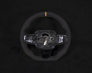 Volvo XC40/Polestar 2 Alcantara Ratt Gule Detaljer - LZ-Customs