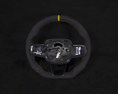 Volvo XC40/Polestar 2 Alcantara Ratt Gule Detaljer - LZ-Customs