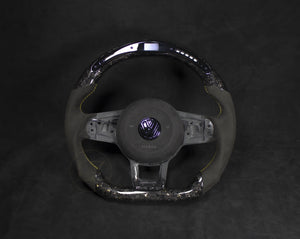 VOLKSWAGEN GOLF MK7 Alcantara/Carbon LED Ratt Gule Detaljer - LZ-Customs