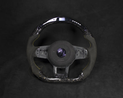 VOLKSWAGEN GOLF MK7 Alcantara/Carbon LED Ratt Gule Detaljer - LZ-Customs