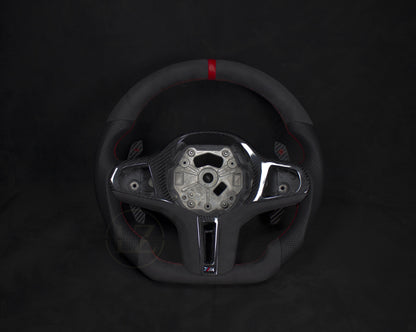 BMW G-Serie G80/G82/G20/G30 Alcantara/Skinn Ratt Røde Detaljer - LZ-Customs