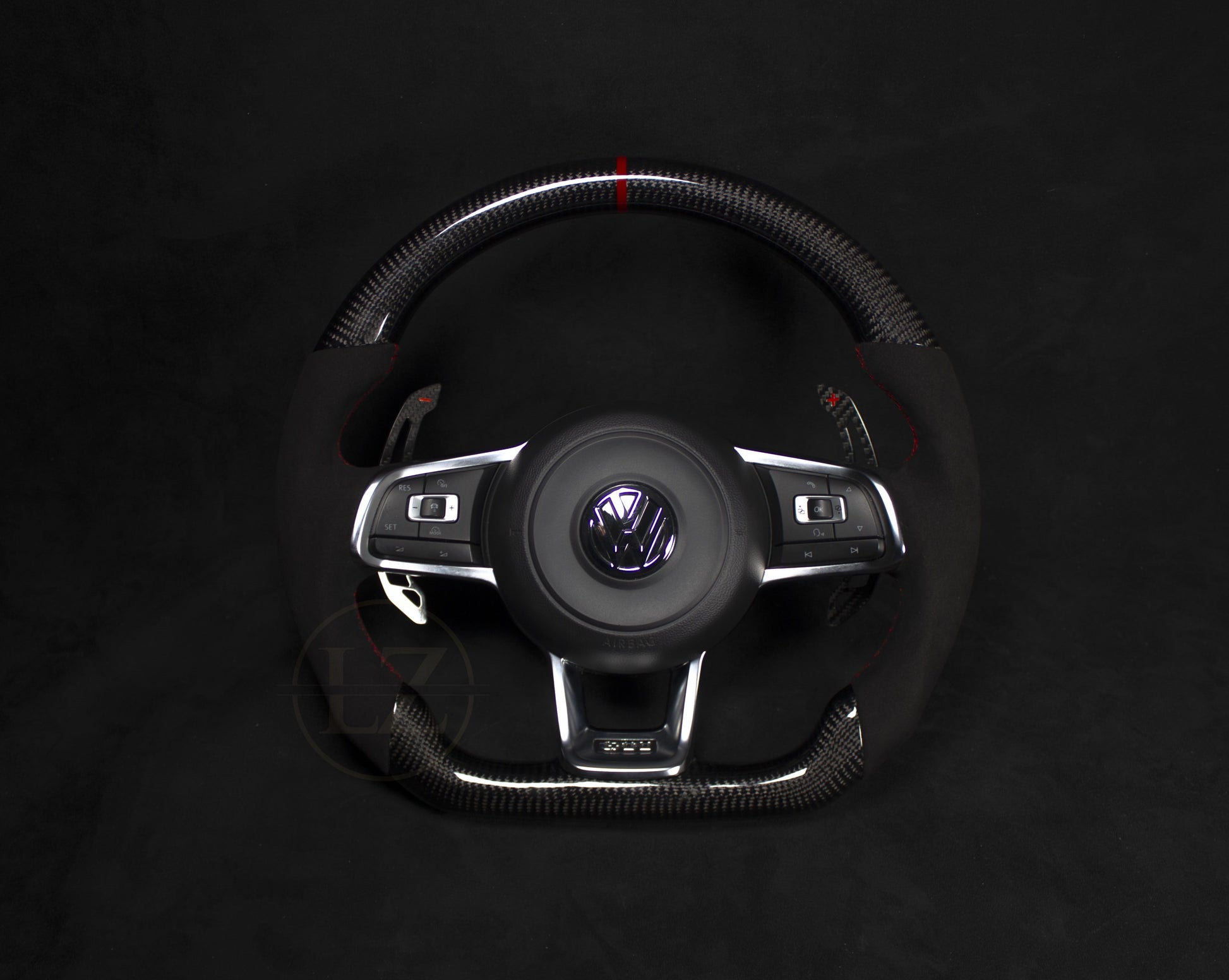 VOLKSWAGEN GOLF MK7 Alcantara/Carbon Ratt Røde Detaljer - LZ-Customs