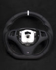 BMW E8X/E9X Leather Steering Wheel, White Details