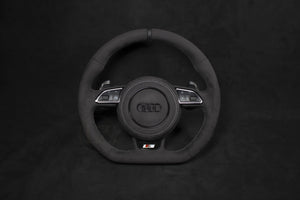 Audi B8 Alcantara Ratt, Hvite Detaljer v2 - LZ-Customs