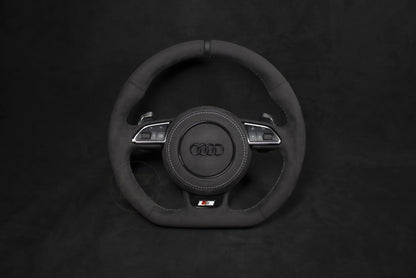 Audi B8 Alcantara Ratt, Hvite Detaljer v2 - LZ-Customs