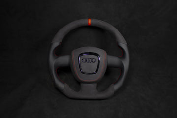 Audi B8 Alcantara And Leather Steering Wheel REDe Details (preface)