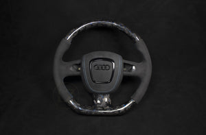 Audi B8 Forged Carbon Blå flakes og Alcantara Ratt (preface) - LZ-Customs