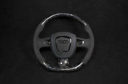 Audi B8 Forged Carbon Blå flakes og Alcantara Ratt (preface) - LZ-Customs