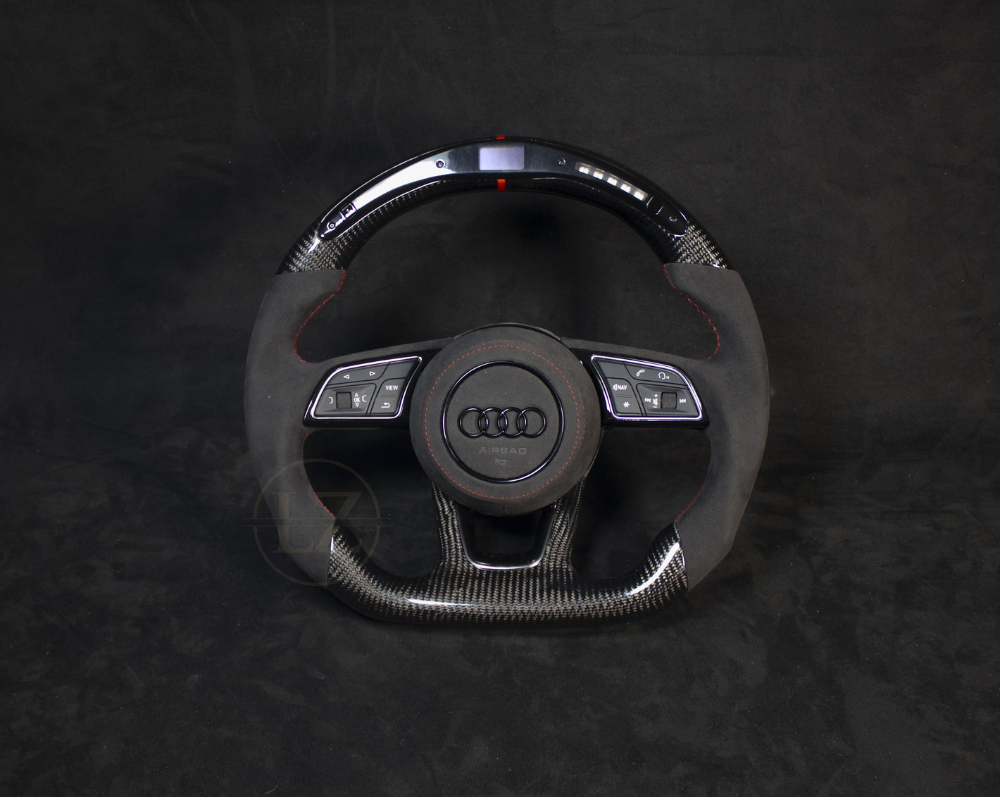 Audi B9 Alcantara Ratt Alcantara/Carbon Ratt Røde Detaljer - LZ-Customs
