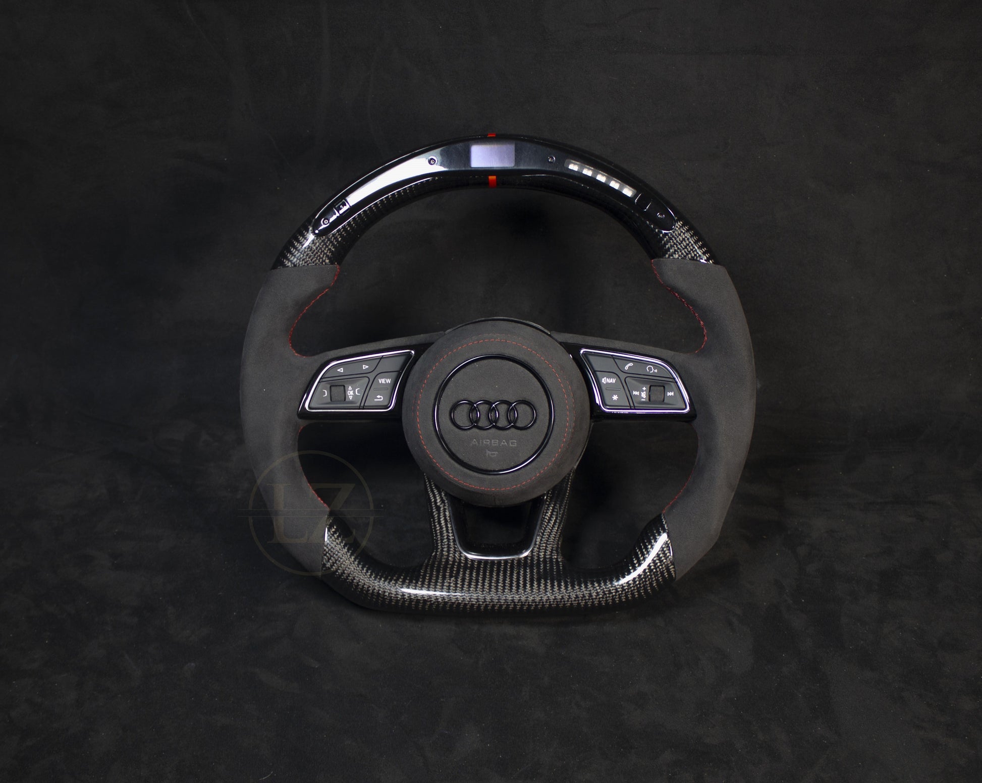 Audi B9 Alcantara Ratt Alcantara/Carbon Ratt Røde Detaljer - LZ-Customs