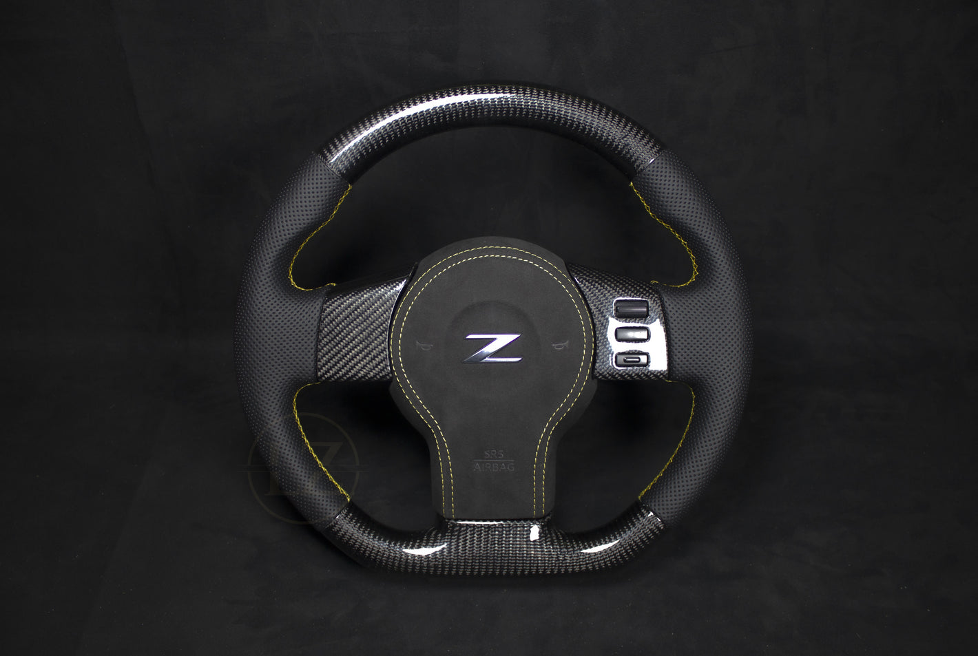 Nissan 350Z Carbon-Lenkrad mit gelben Details – LZ-Customs