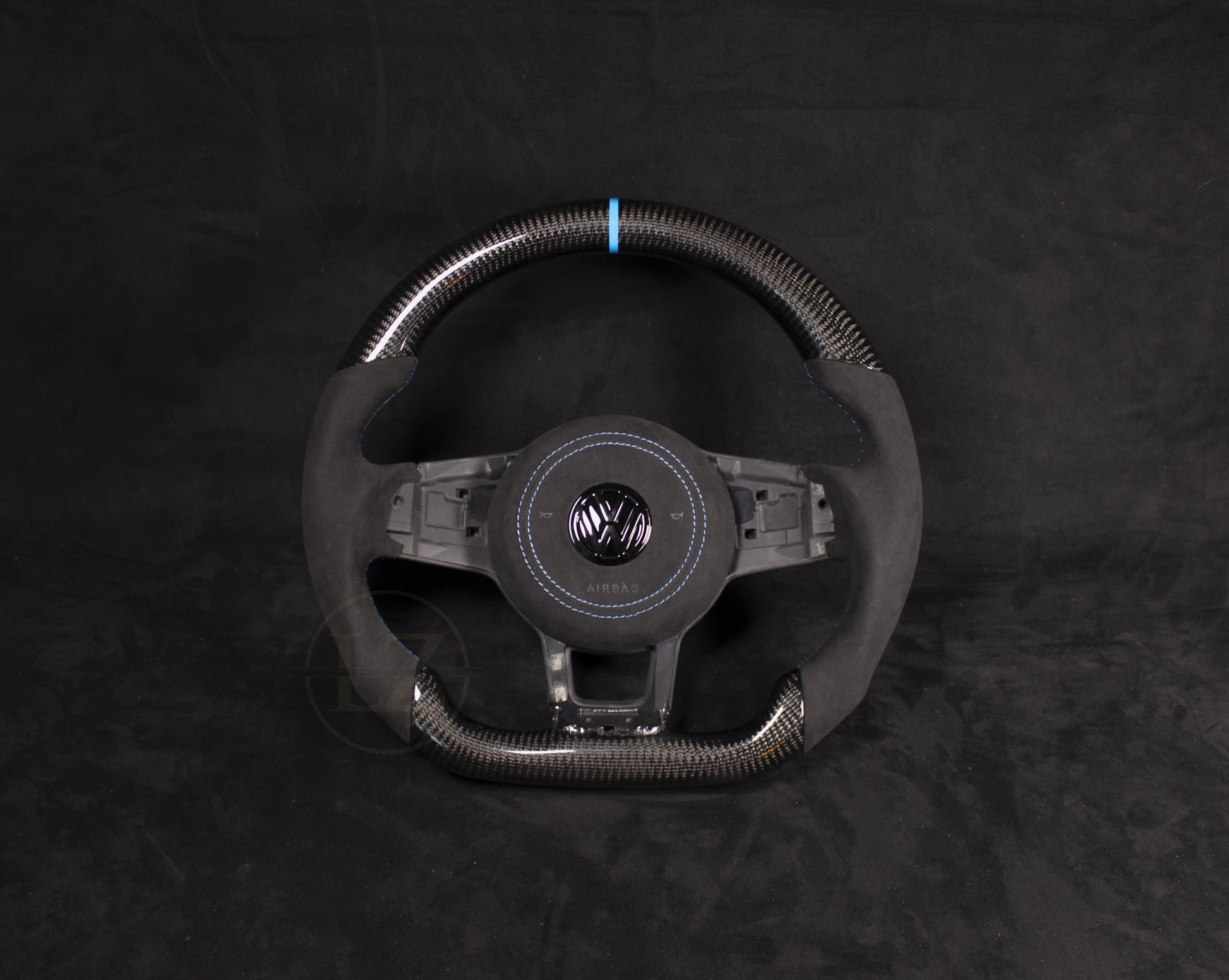 VOLKSWAGEN GOLF MK7 Alcantara/Carbon Ratt Blå Detaljer - LZ-Customs