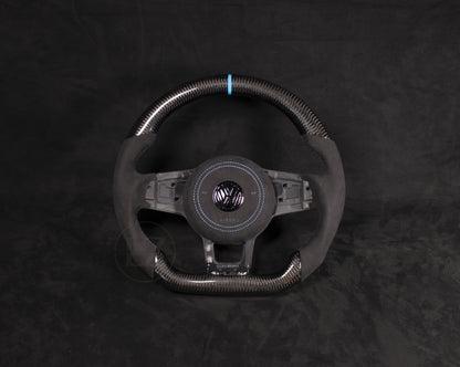 VOLKSWAGEN GOLF MK7 Alcantara/Carbon Ratt Blå Detaljer - LZ-Customs