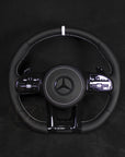 Mercedes-Benz C63 AMG Skinn Ratt Hvite detaljer - LZ-Customs