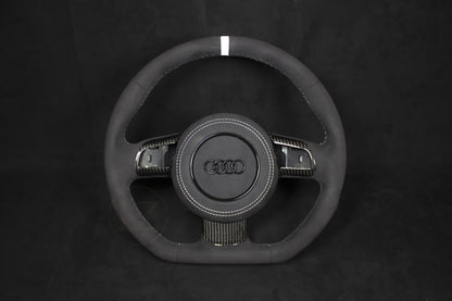 Audi TT MK2 Alcantara Ratt - Hvite Detaljer - LZ-Customs