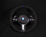 BMW F-Serie Alcantara Ratt Blå Detaljer - LZ-Customs