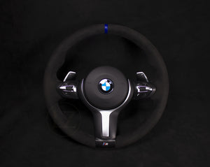 BMW F-Serie Alcantara Ratt Blå Detaljer - LZ-Customs