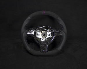 BMW E46 Skinn/Alcantara Ratt Forged Rattdeksel Lilla Detaljer - LZ-Customs