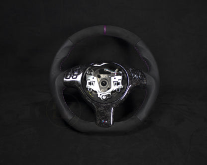 BMW E46 Skinn/Alcantara Ratt Forged Rattdeksel Lilla Detaljer - LZ-Customs