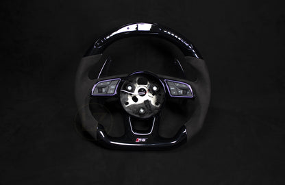 Audi B9.5 Pianosort Ratt Hvite Detaljer - LZ-Customs