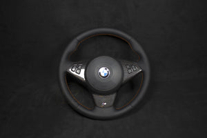 BMW E60, E61 Skinn Ratt Oransje Detaljer - LZ-Customs