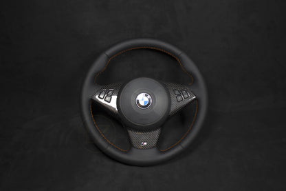 BMW E60, E61 Skinn Ratt Oransje Detaljer - LZ-Customs