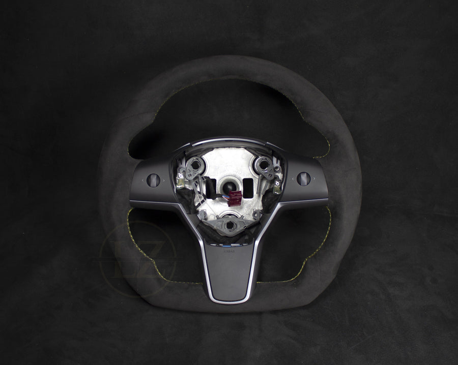 Tesla Model 3/Y Alcantara Ratt Gule Detaljer - LZ-Customs