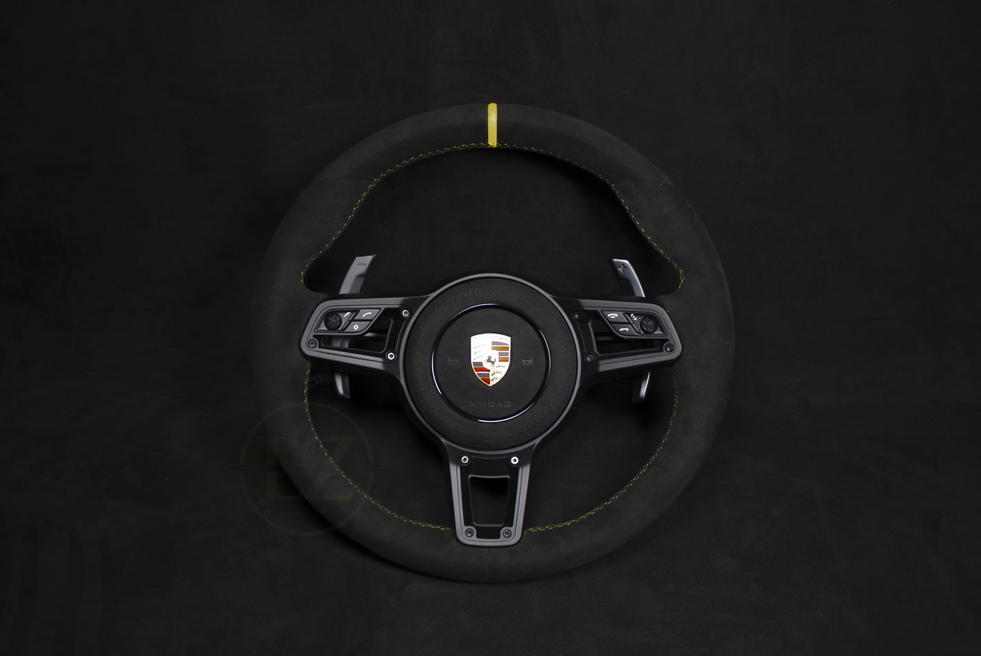 Porsche 911 Alcantara Ratt V2 Gule Detaljer - LZ-Customs