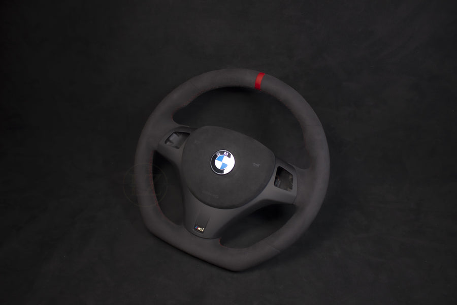 BMW E8X/E9X M-Performance Alcantara Steering Wheel White stitching