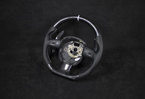 Audi B8 Carbon og Alcantara Ratt, Hvite Detaljer - LZ-Customs