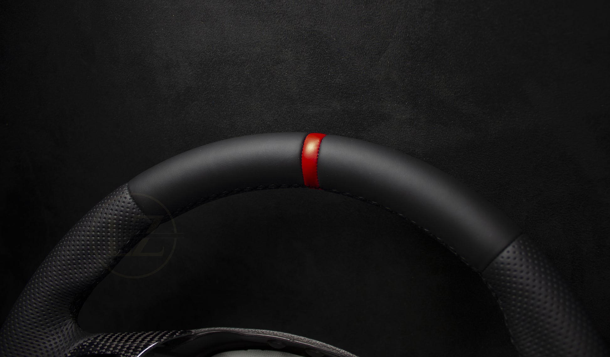 BMW E8X/E9X Skinn Ratt Røde Detaljer Carbon Rattdeksel - LZ-Customs