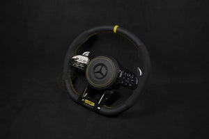 Mercedes-Benz C63 AMG Alcantara/Skinn Ratt Gule detaljer - LZ-Customs