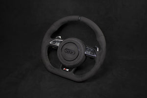 Audi B8 Alcantara Ratt, Hvite Detaljer v2 - LZ-Customs