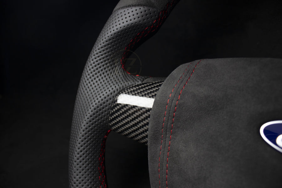 Ford Focus V2 ST/RS MK2 Alcantara/Leather Steering Wheel, REDe Details – LZ- Customs