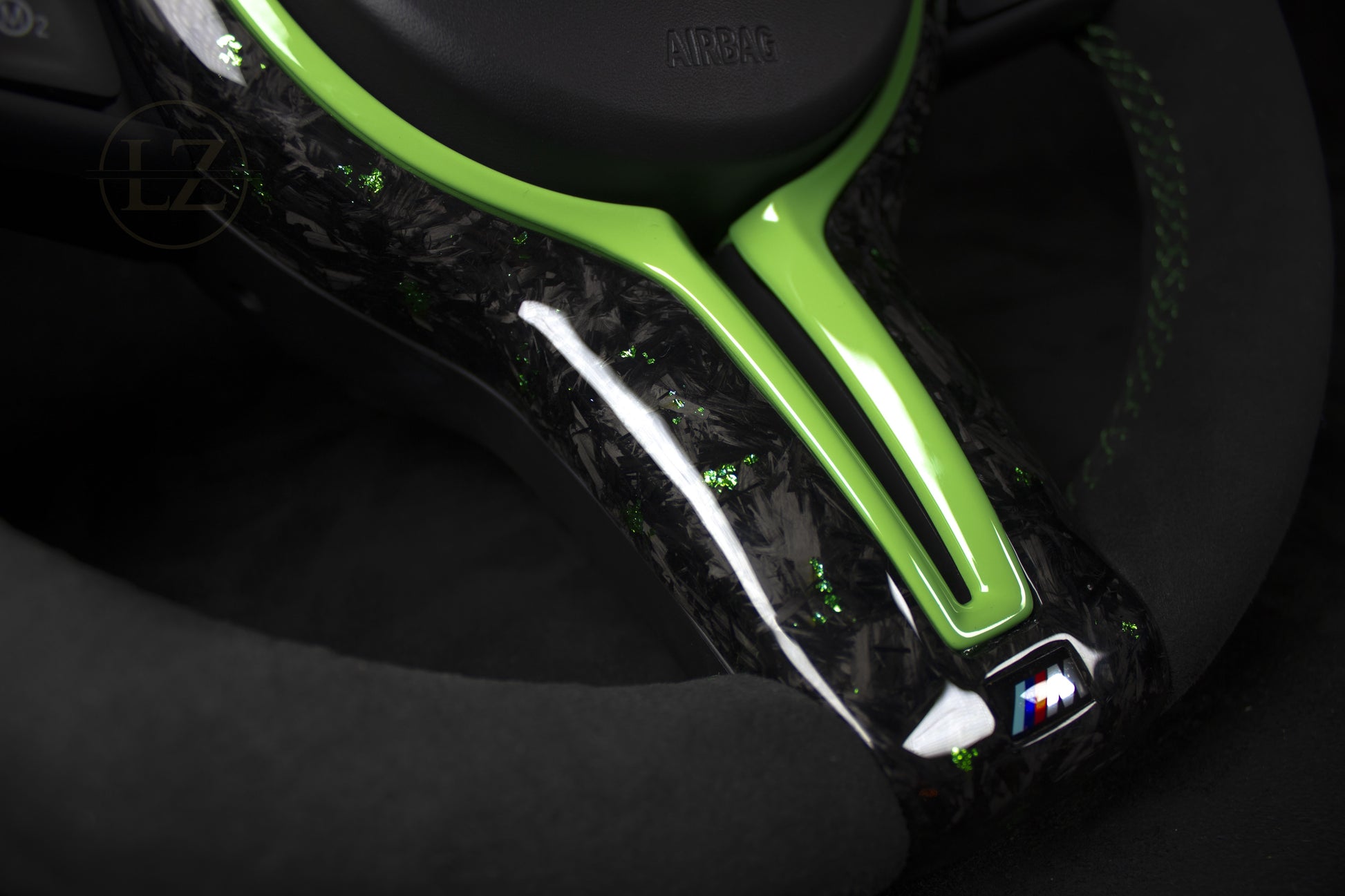 BMW F-Serie Alcantara Ratt Neon Grønne Detaljer - LZ-Customs