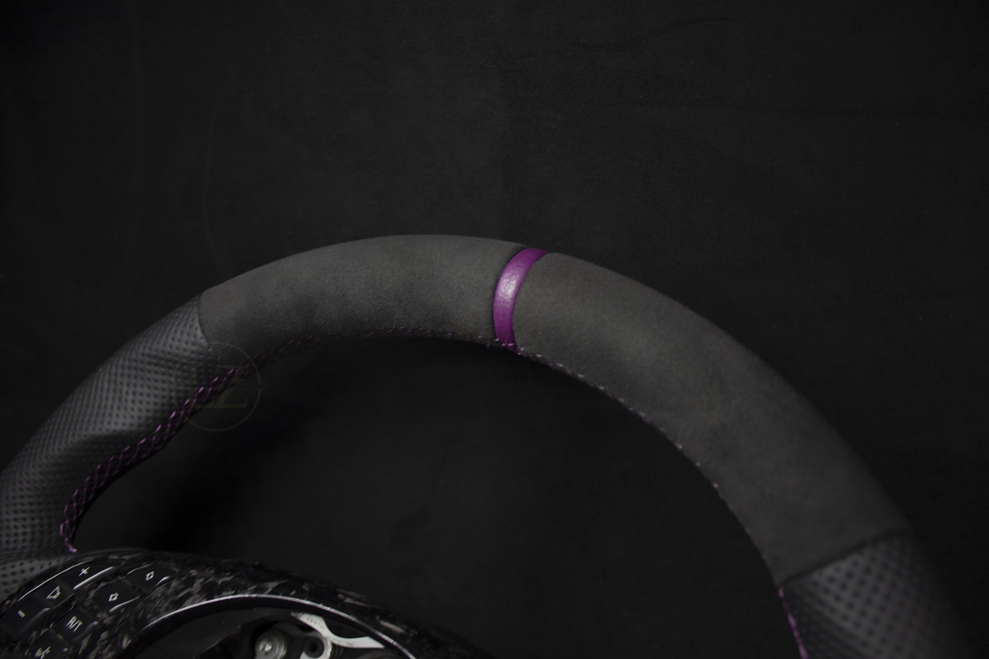 BMW E46 Skinn/Alcantara Ratt Forged Rattdeksel Lilla Detaljer - LZ-Customs