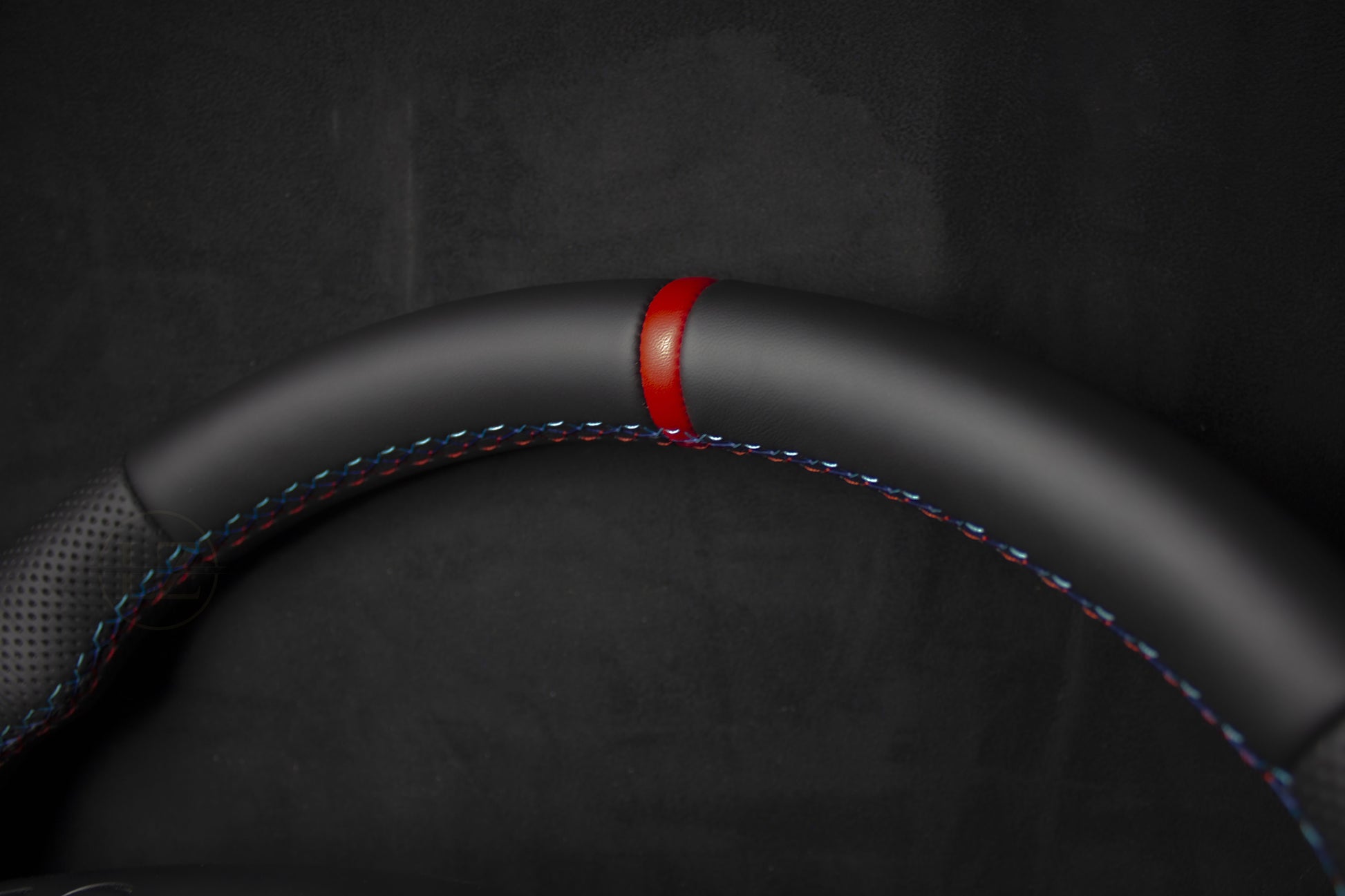 BMW E46 Skinn Ratt V3 - Røde Detaljer - LZ-Customs