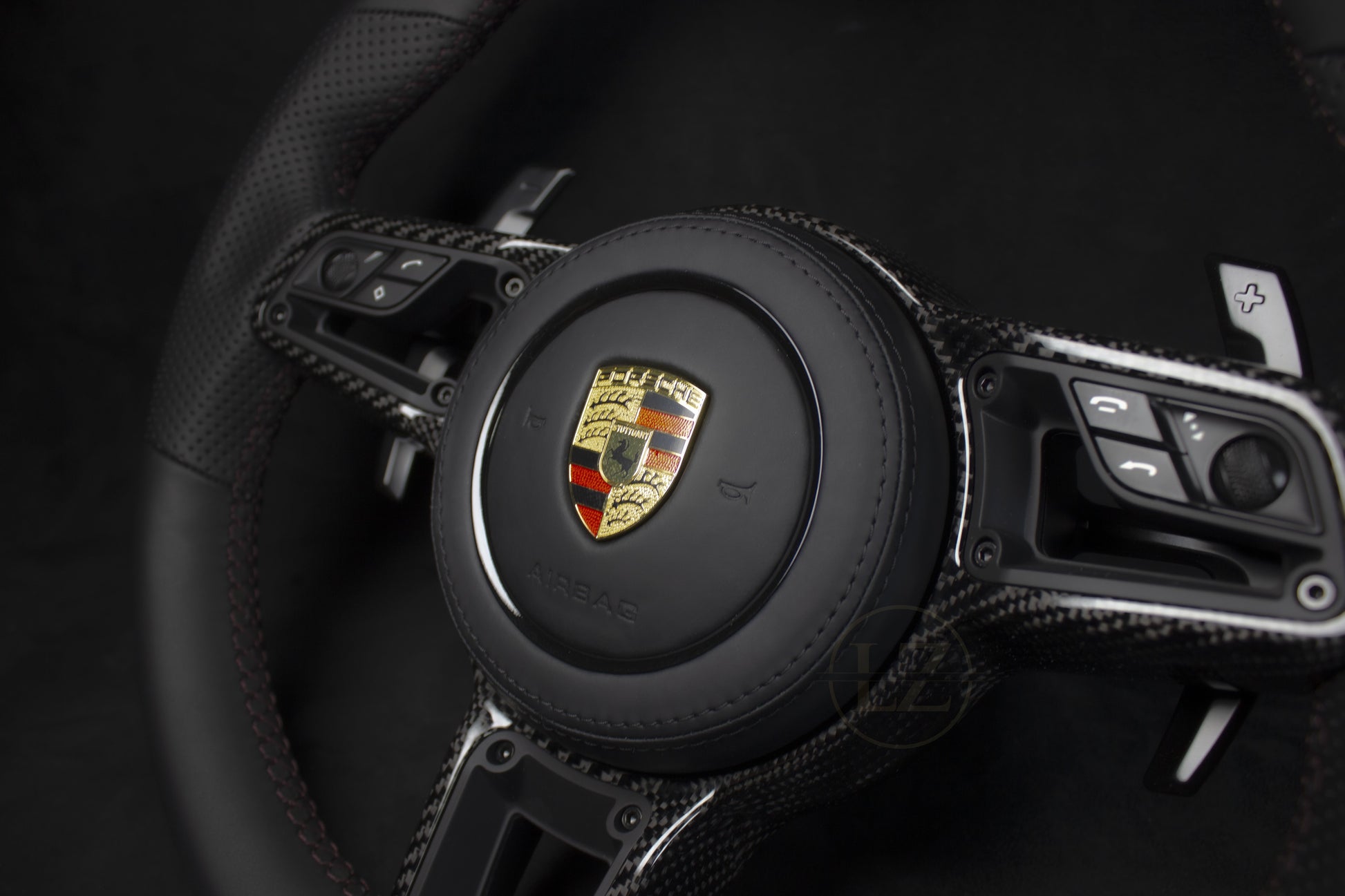 Porsche 911 Blackout Skinn Ratt Brune Detaljer - LZ-Customs