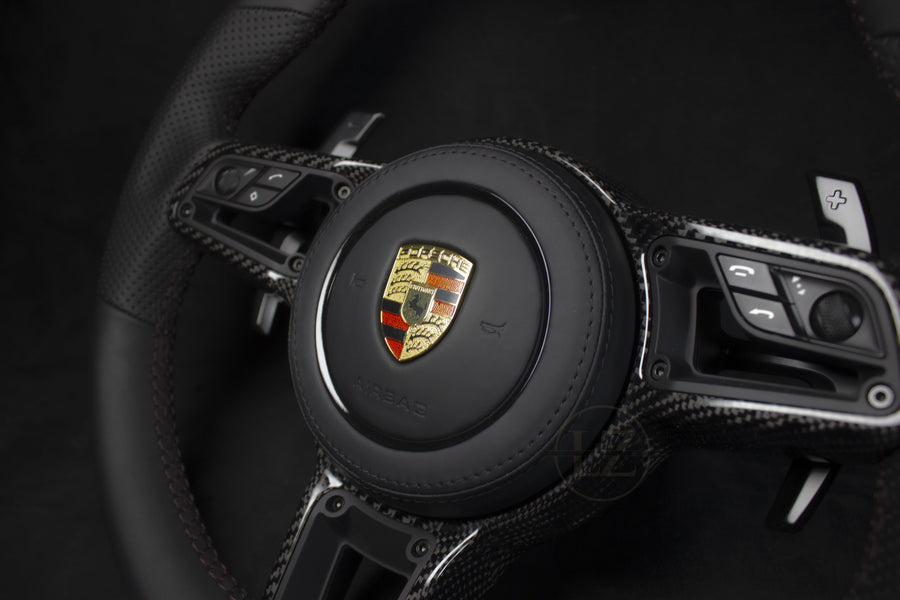 Porsche 911 Blackout Skinn Ratt Brune Detaljer - LZ-Customs