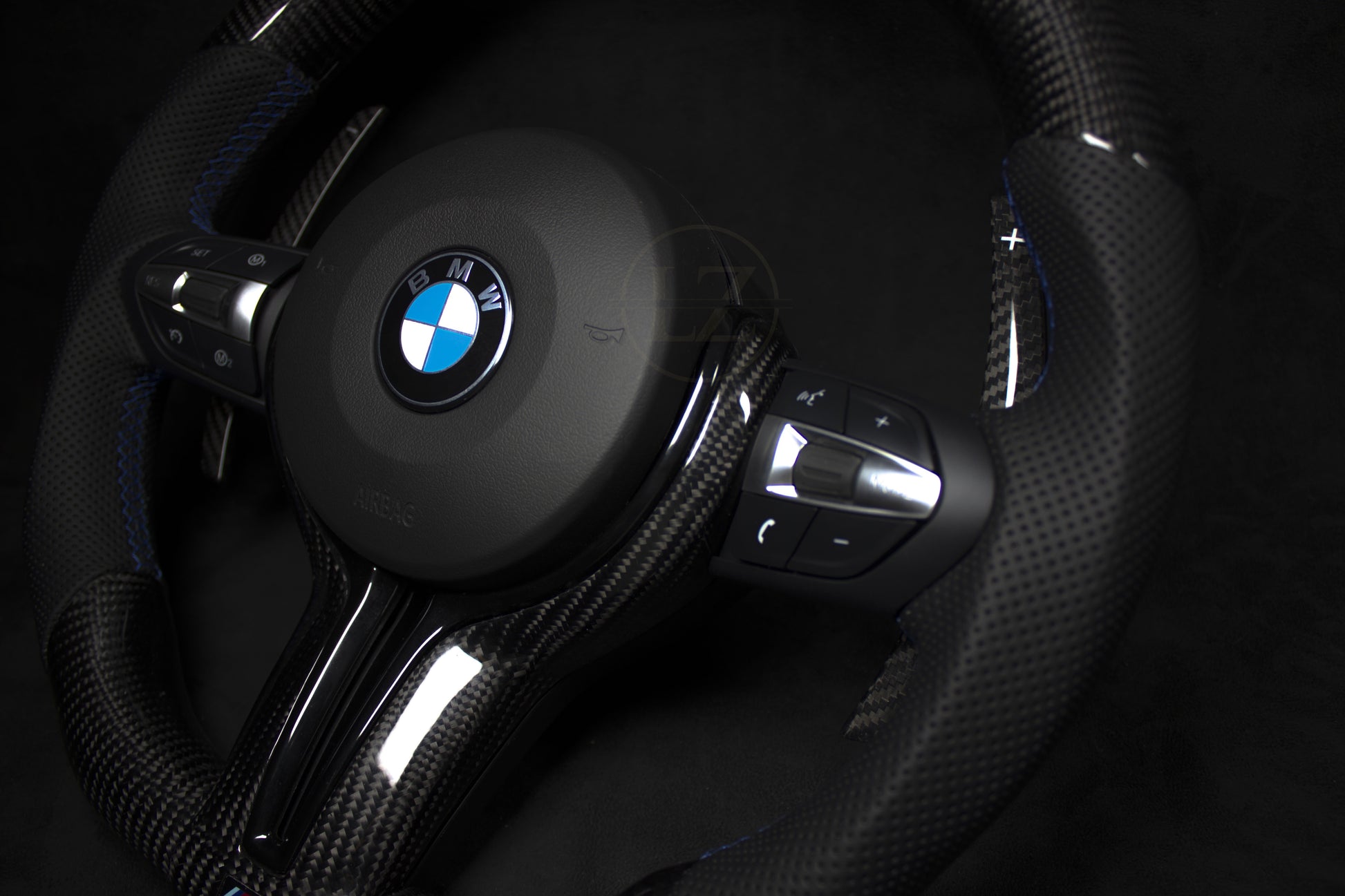 BMW F-Serie LED Ratt Skinn/Carbon Blå Detaljer - LZ-Customs