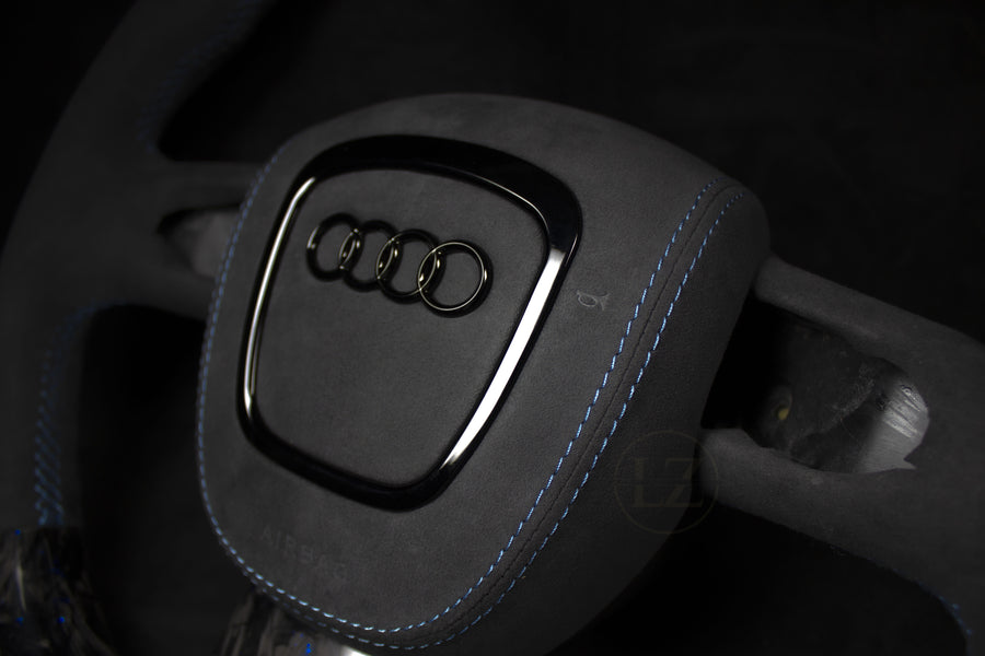 Audi B8 Forged Carbon Blue flakes and Alcantara Steering wheel (preface)