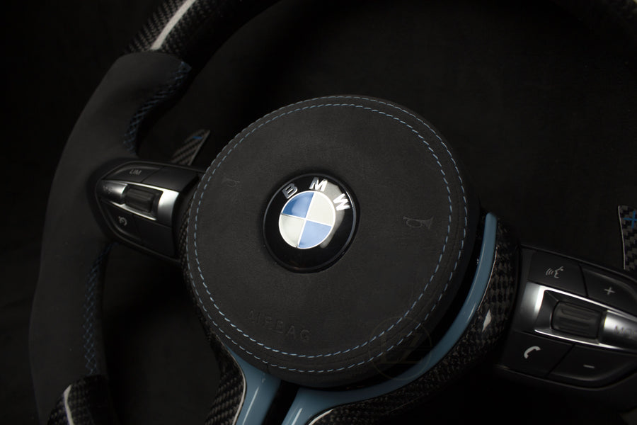 BMW F-Serie Alcantara/Carbon Ratt, LED Yas Marina Blå Detaljer - LZ-Customs