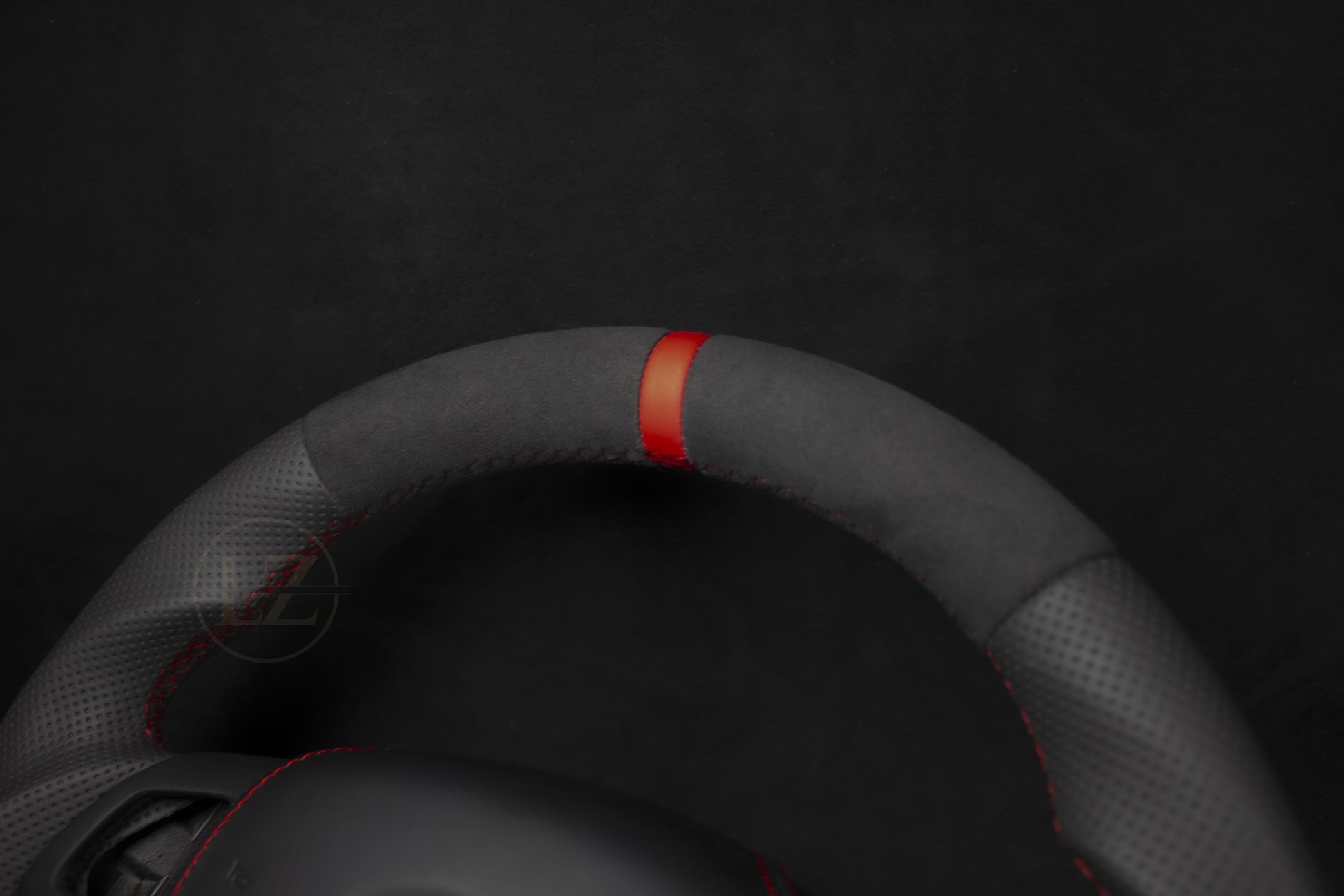 BMW E8X/E9X Alcantara/Skinn Ratt, Rød Detaljer V2 - LZ-Customs