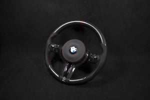 BMW F-Serie Carbon/Ventilert Skinn Ratt, Røde Detaljer - LZ-Customs