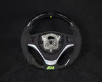BMW E8X/E9X Carbon/Alcantara Neon Grønt LED Ratt - LZ-Customs