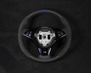 BMW E6X Alcantara/Skinn Ratt Blå Detaljer - LZ-Customs