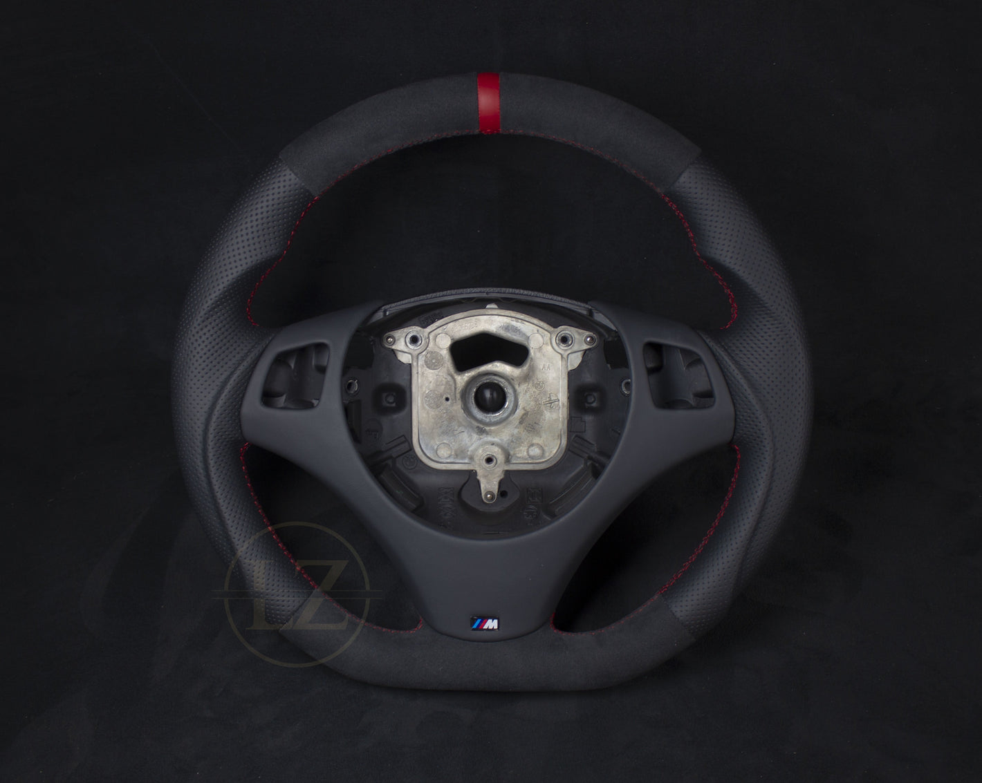 BMW E8X/E9X Alcantara/Skinn Ratt, Rød Detaljer - LZ-Customs